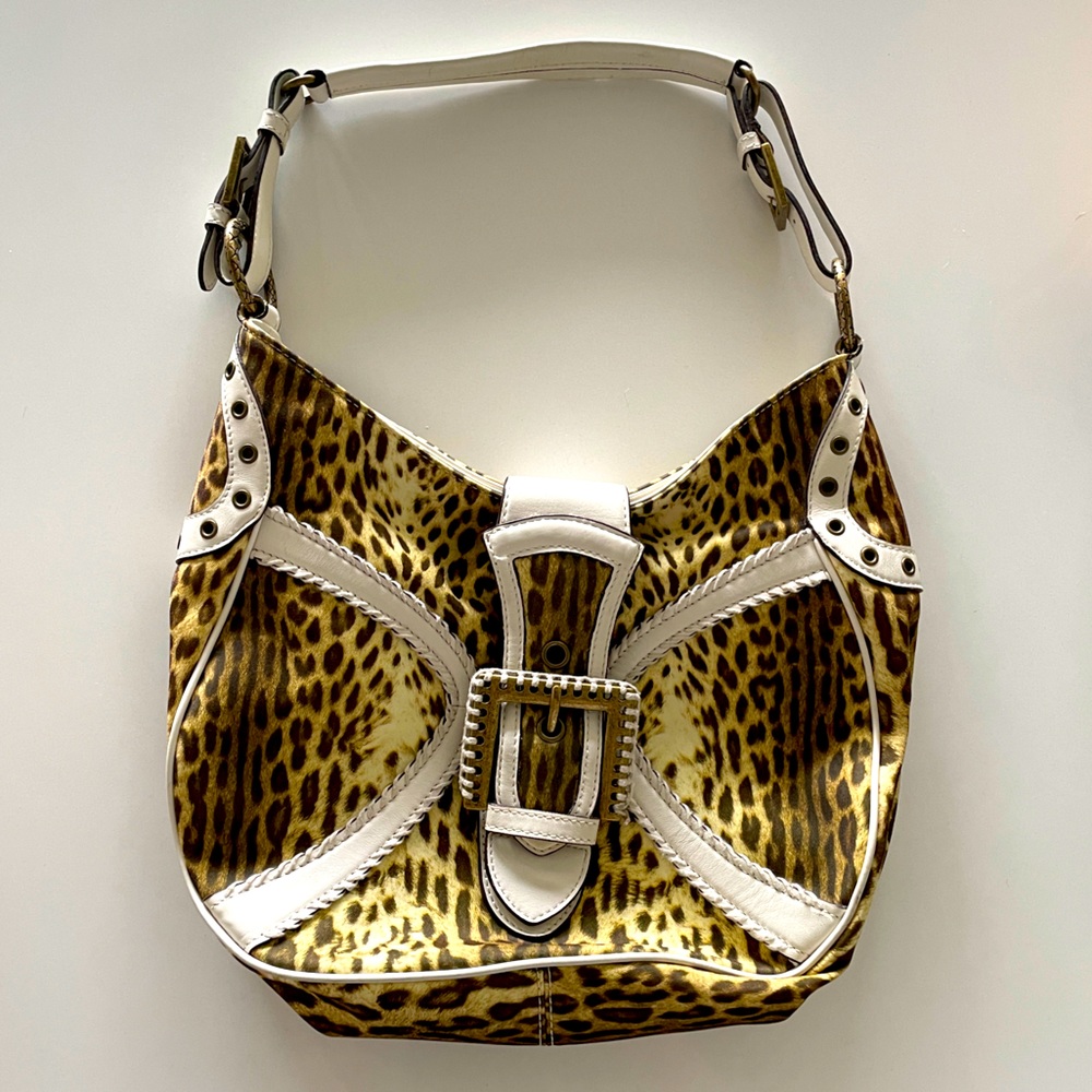 Authentic Just Cavalli Leopard Hobo Bag